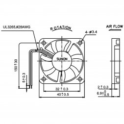 GM0504PEV2-8.GN SUNON Axiális DC ventilátorok