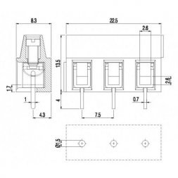 MVE173-7,5-V-GY EUROCLAMP Borniers pour circuits imprimés, avec vis