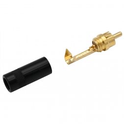 NYS352 BG NEUTRIK/REAN RCA(Cinch) Socket for Cable, Black Metal, Gold Plated
