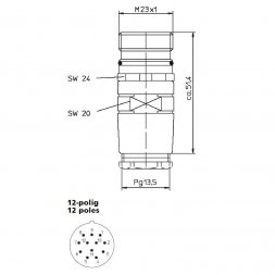 RSC-F-120/13,5 LUMBERG AUTOMATION Conectori industriali circulari