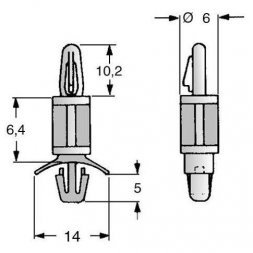 DSP 06,4 LCBS ETTINGER Manşoane distanţatoare din plastic pentru circuite imprimate