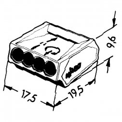 273-254 WAGO Svorka inštalačná PUSH WIRE 4-vodič. 2,5mm2 24A 1P priehľadná