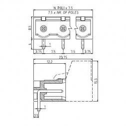 PV04-7,5-H-P EUROCLAMP Borniers pour circuits imprimés, enfichables