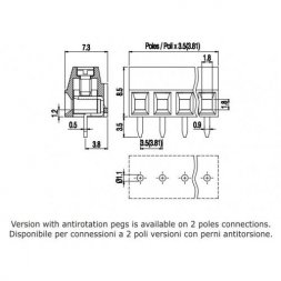 MV135-3,81-V-L EUROCLAMP Listwy zaciskowe do PCB śrubowe