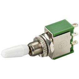 TC-KNX1 (TC-9218544) TRUCOMPONENTS Toggle Switch D6,6mm 1-1 SPDT 2A 250VAC Silver/Green/White, Solder Lugs