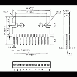 BA 5406 ROHM Power Audio Amplifier Class AB 2x5W SIP12