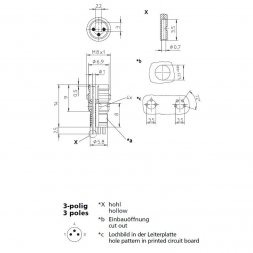 RSMED 3 LUMBERG AUTOMATION Industrie-Rund-Steckverbinder