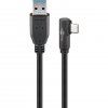 USB-A 3.0 M/USB-C M 90° 0,5m Black GOOBAY