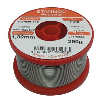 500g Stagno STANNOL D. 1mm 60/40 flux 3% Sn 60 Pb 40 60-40 Bobina r