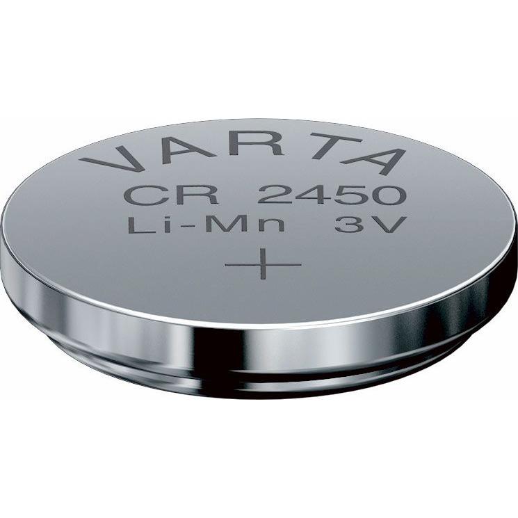 CR2450, VARTA Lithium Batterie Li-MnO2 3V 620mAh D24,7x5mm