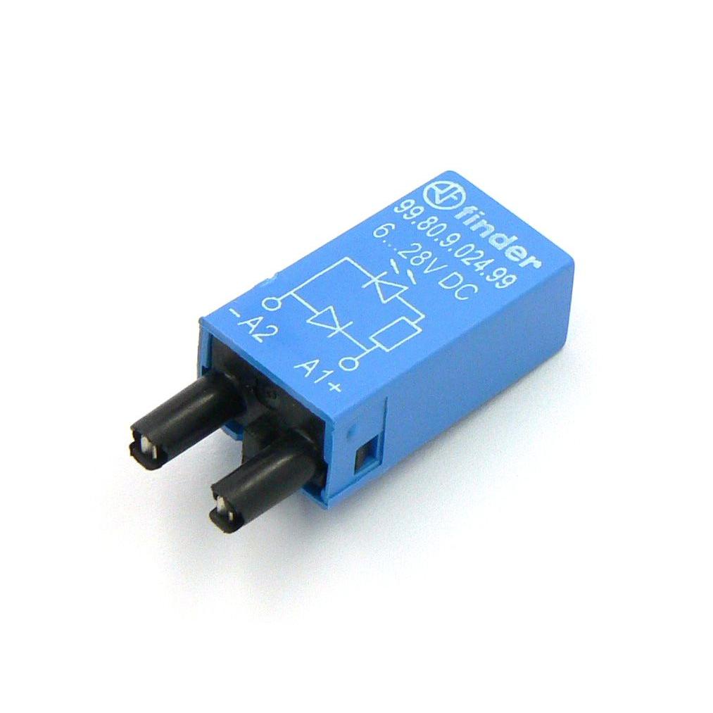99.80.9.024.99, Finder Diode Module with Green LED 624 VDC